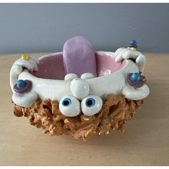 Handmade Big Mouth Face Soap Sponge Holder Earrings Rings Tongue R Plumb Novelty - Picture 4 of 8